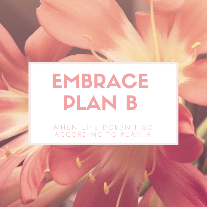 Do you struggle with perfectionism and having to be in control?  I used to as well but am now learning to Embrace Plan B in life!