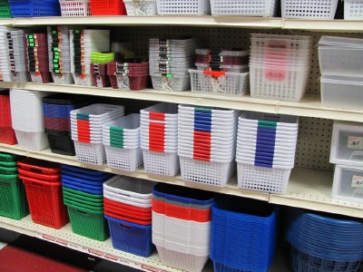 Take a trip to the dollar store for inexpensive organizing containers