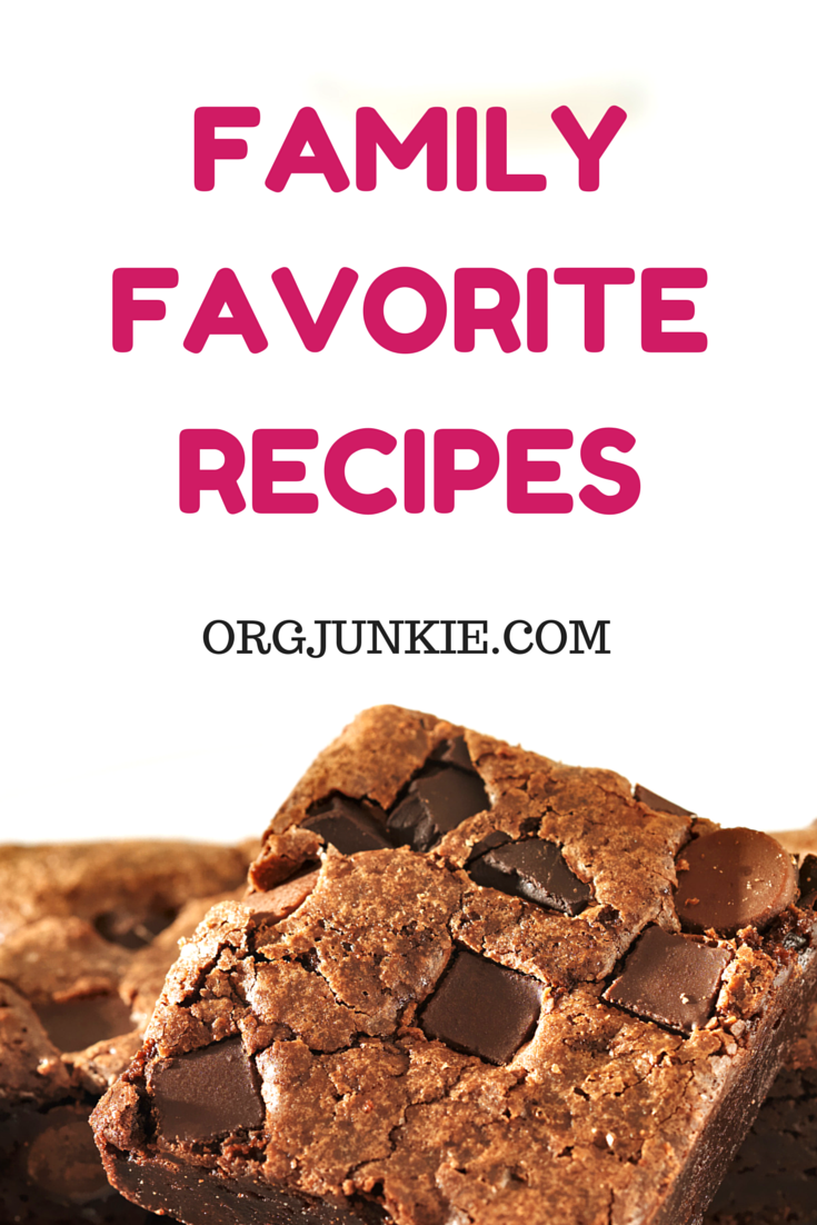Family Favorite Recipes at I'm an Organizing Junkie