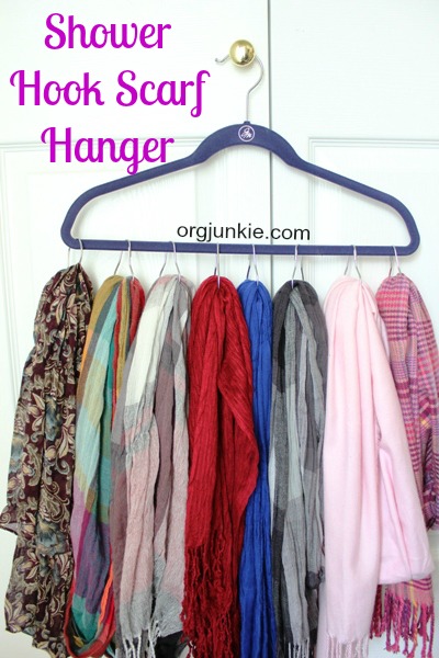 Organize Your Scarves with Shower Hooks