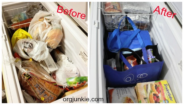 Freezer Organization Before and After