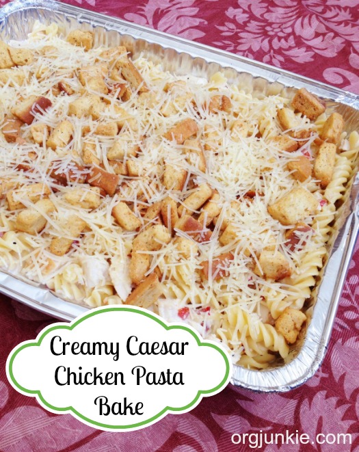 Easy recipes kids can cook - creamy caesar chicken pasta bake