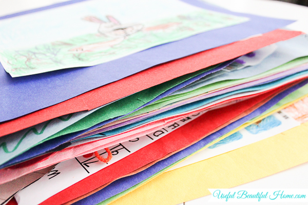 Have a pile of school papers and art... try organizing them this way