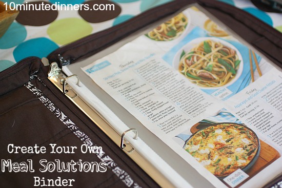 Create your own meal solutions binder