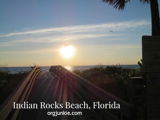 Sunset over bridge at Indian Rocks Beach, Florida