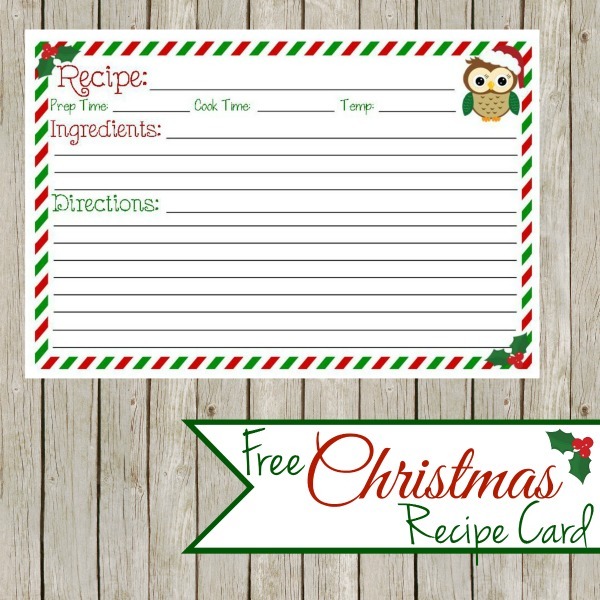 Free Printable Christmas Recipe Card