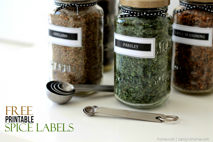 Free Printable Spice Labels