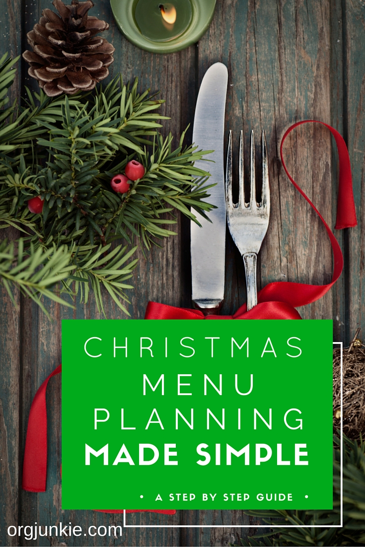 Christmas Menu Planning Made Simple at I'm an Organizing Junkie blog