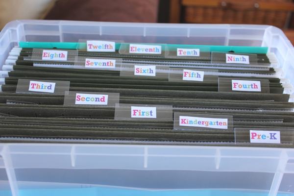 File Box Labels for Organizing School Papers