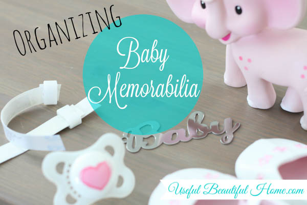 A beautiful way to organize baby memorabilia at I'm an Organizing Junkie blog