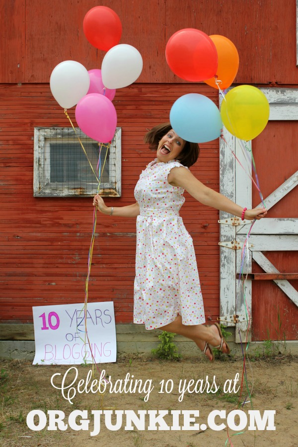 Celebrating 10 Years of Blogging at orgjunkie.com - I'm an Organizing Junkie!!