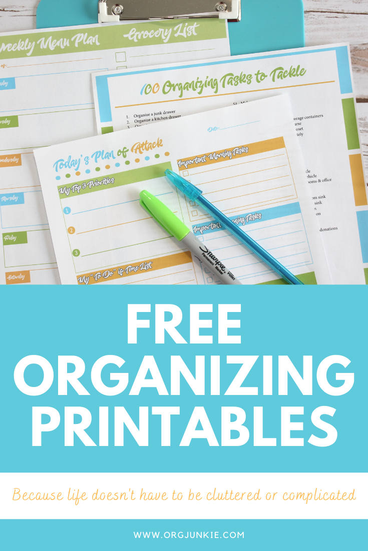 Free Printables for an Organized Day and Week! at I'm an Organizing Junkie blog