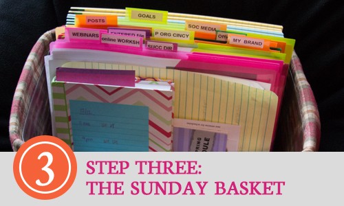 Paper Organization 101 - the Sunday Basket to get your papers organized! at I'm an Organizing Junkie blog