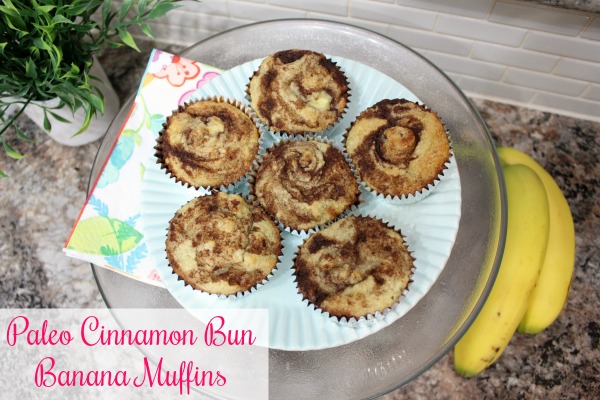 Paleo Cinnamon Bun Banana Muffins 