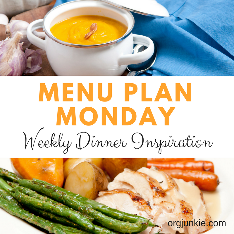 Menu Plan Monday for the week of Sept 25/17 - weekly dinner inspiration to help you get dinner on the table with less stress and chaos