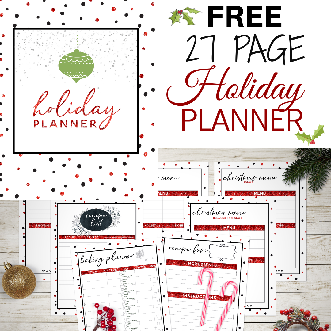 Free 27 Page Holiday Planner at I'm an Organizing Junkie blog