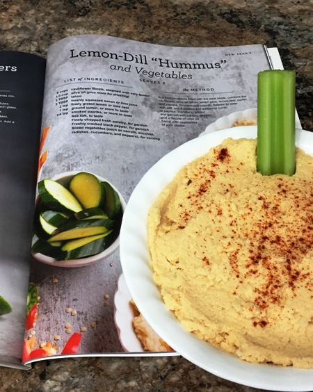Lemon-Dill Hummus made with cauliflower