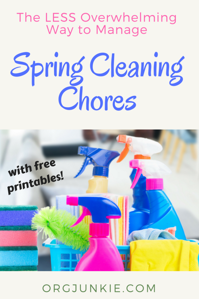 The Less Overwhelming Way to Manage Spring Cleaning Chores at I'm an Organizing Junkie blog
