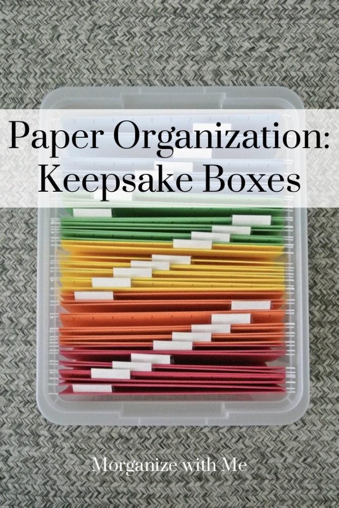 How Keepsake Boxes Can Be Used to Organize 5 Different Paper Piles in Your Life at I'm an Organizing Junkie blog