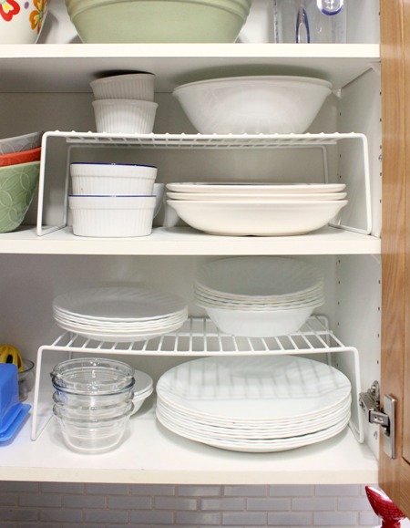 Friends Don't Let Friends Have Cupboards Without Wire Shelves! at I'm an Organizing Junkie