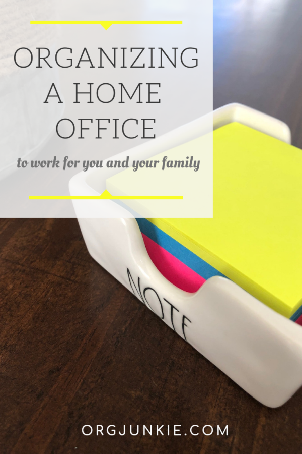 Organizing a Home Office for you and your family at I'm an Organizing Junkie