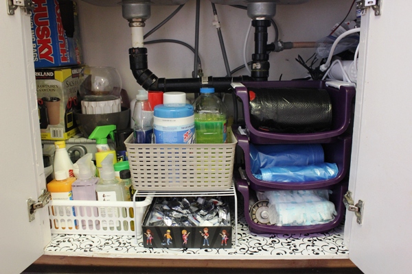Organizing Underneath the Kitchen Sink on a Budget! at I'm an Organizing Junkie blog