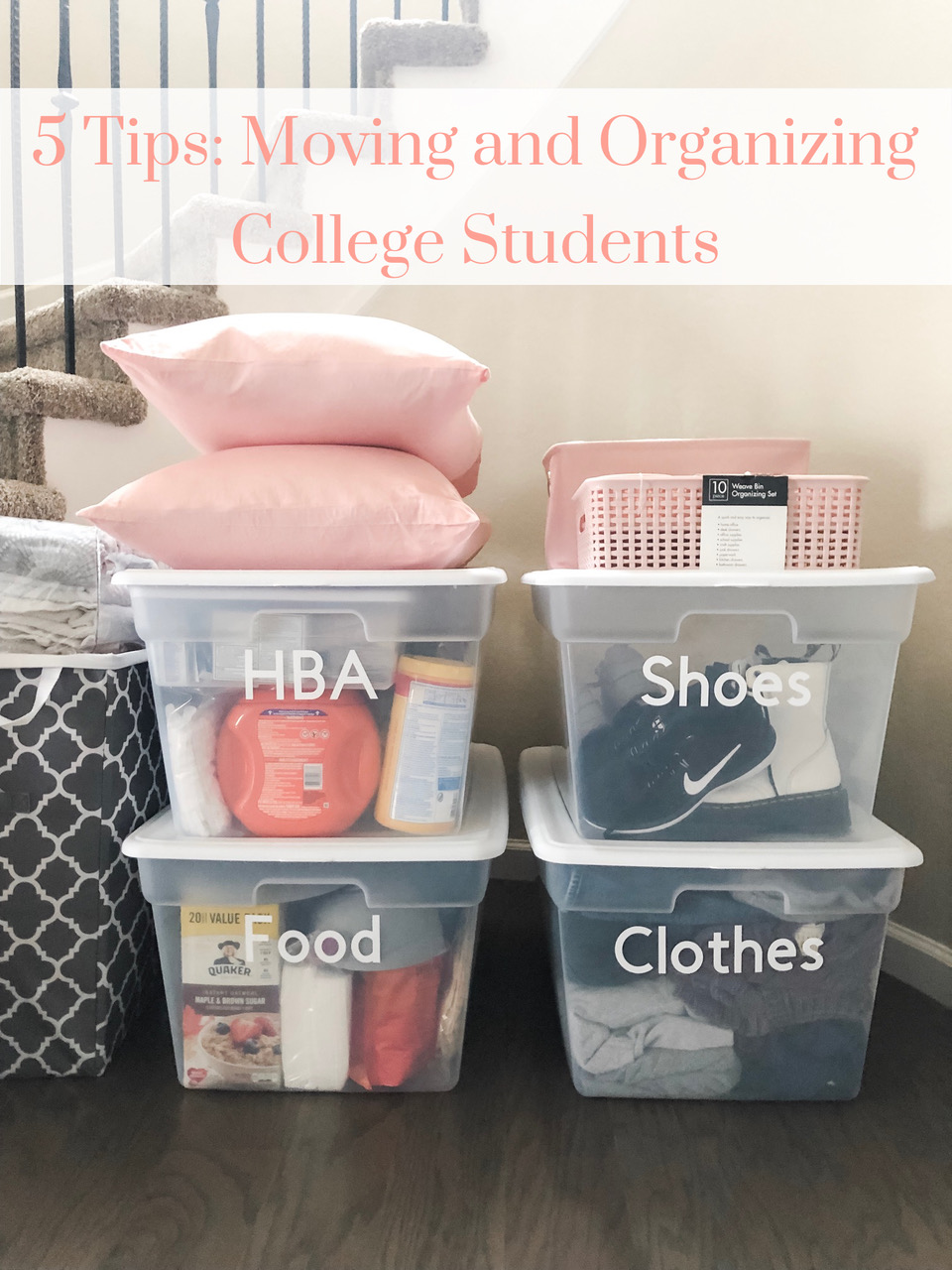 5 Tips for Moving and Organizing College Students at I'm an Organizing Junkie blog