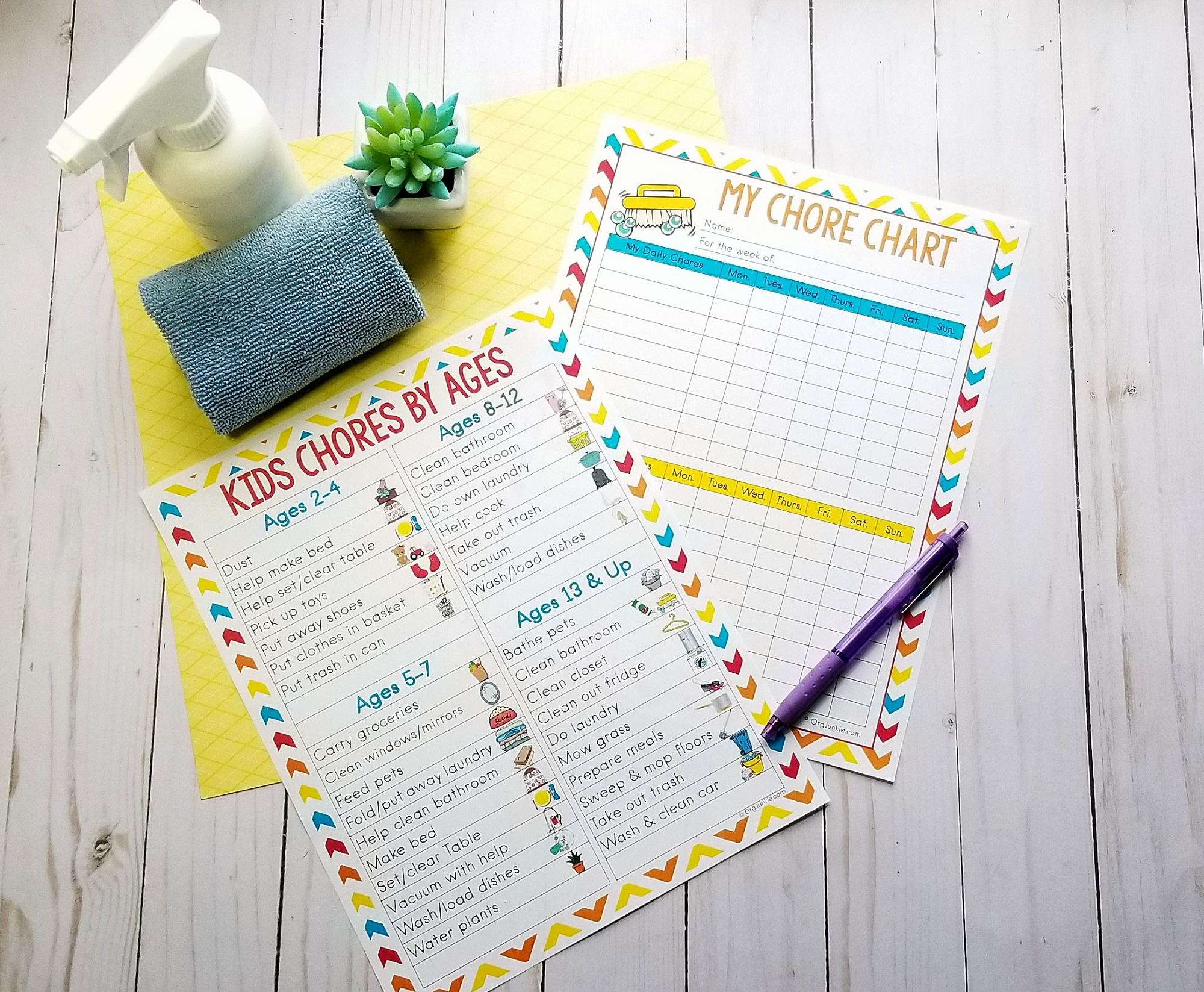 age appropriate chores for kids free printable!