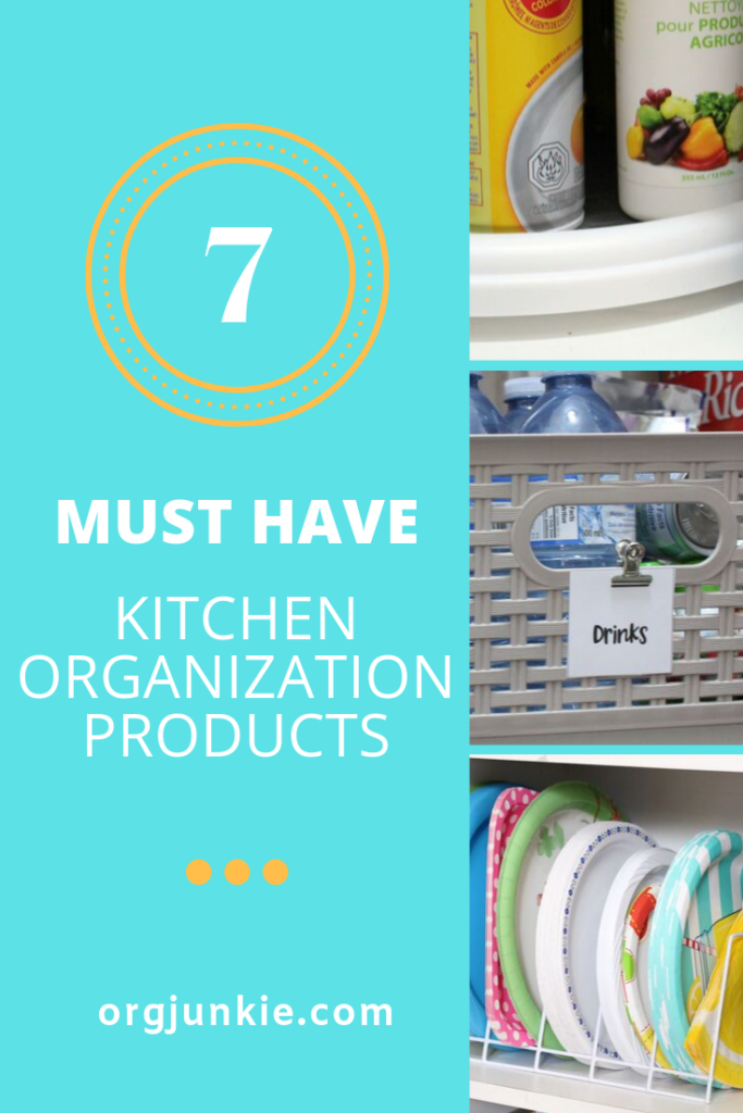 7 Must Have Kitchen Organization Products at I'm an Organizing Junkie blog