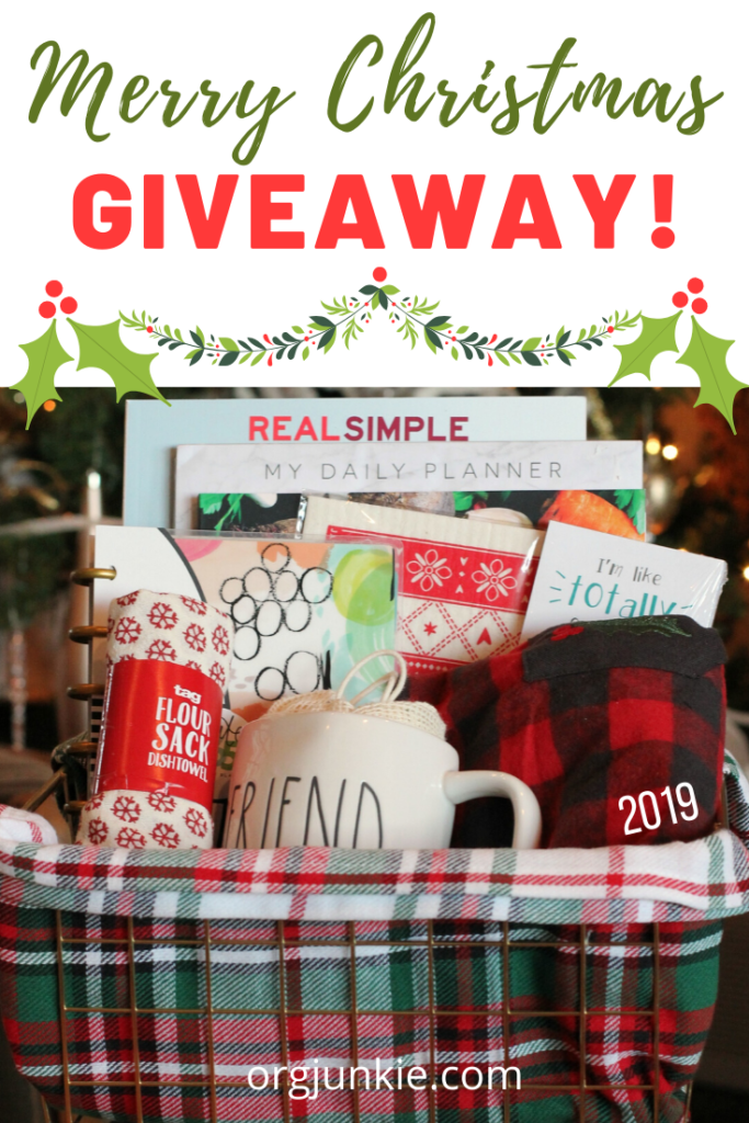 It's Here! My 2019 Merry Christmas Basket of Fun Giveaway! at I'm an Organizing Junkie blog
