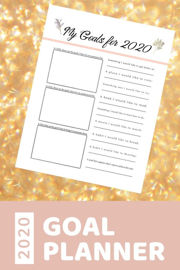 2020 Free Printable Goals Planner at I'm an Organizing Junkie blog