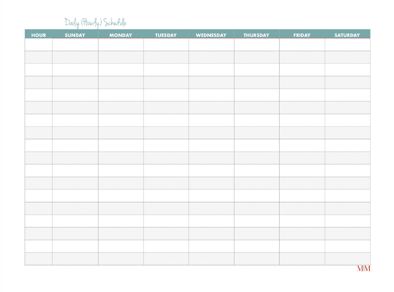 free printable daily planning schedule