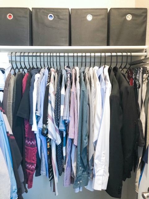 closet organizing after