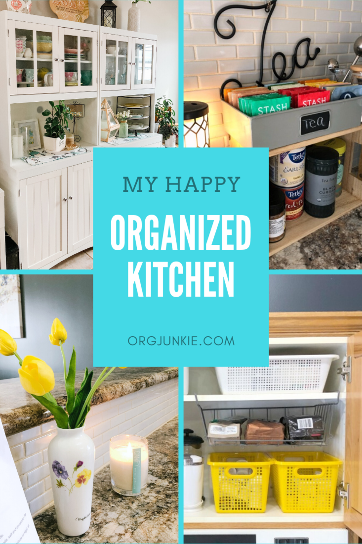 My Happy Organized Kitchen at I"m an Organizing Junkie blog