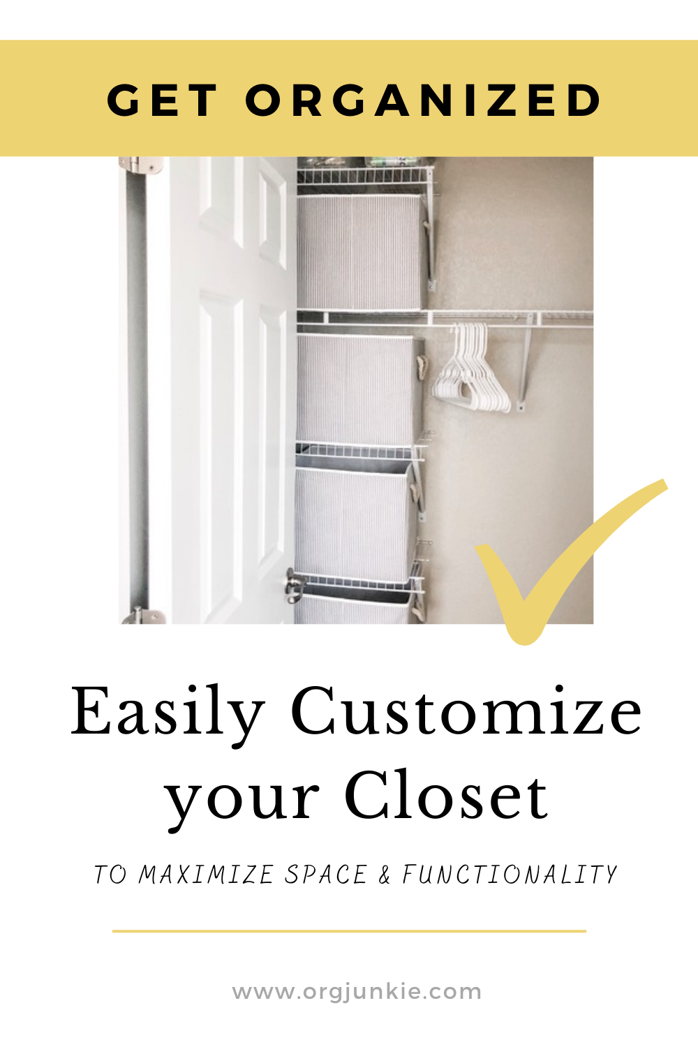 Three Tips to Easily Customize Your Closet to Maximize Space at I'm an Organizing Junkie blog