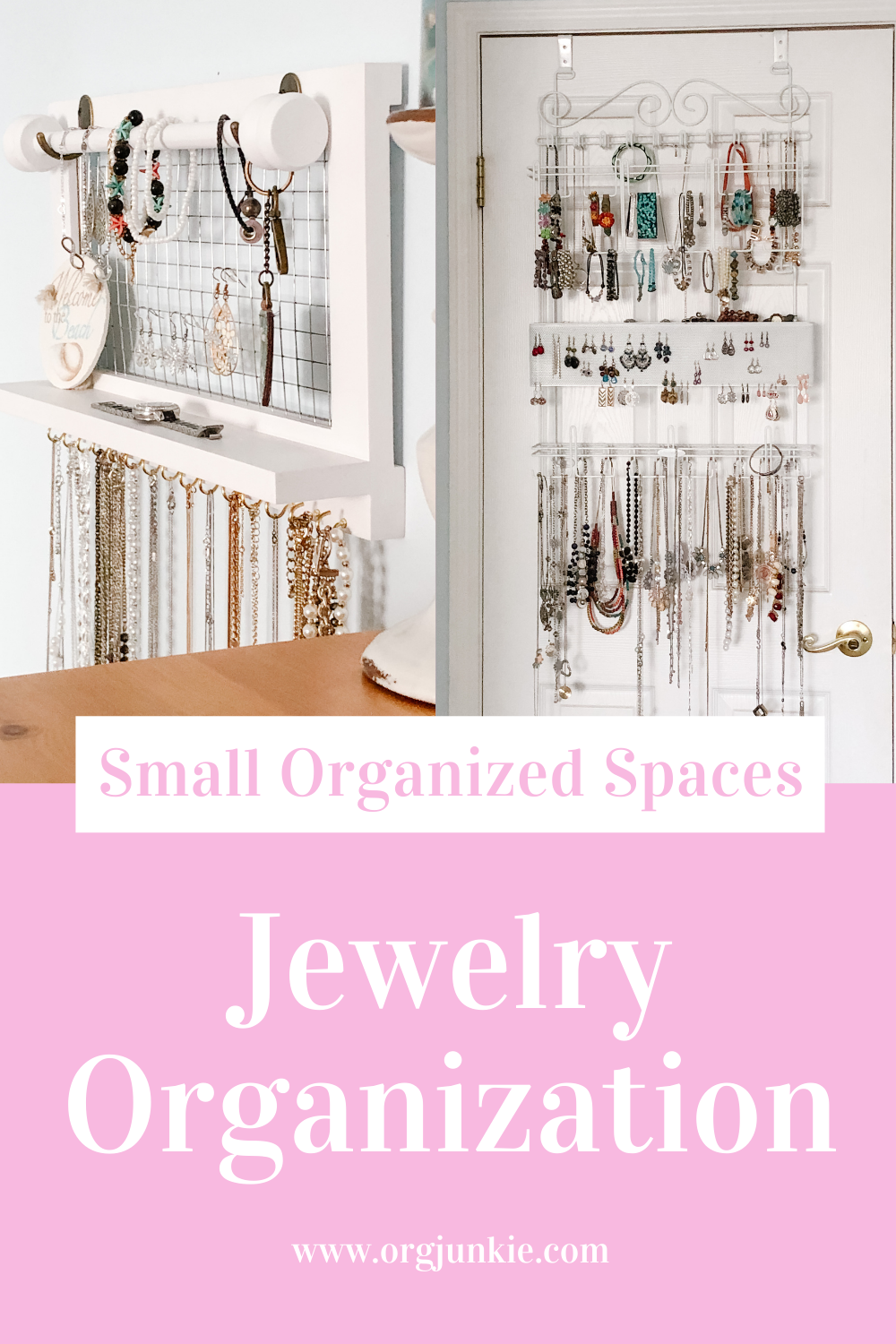 Small Organized Spaces: Jewelry Organization Solutions at I'm an Organizing Junkie blog