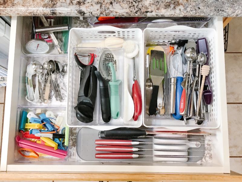 kitchen utensil drawer organization after