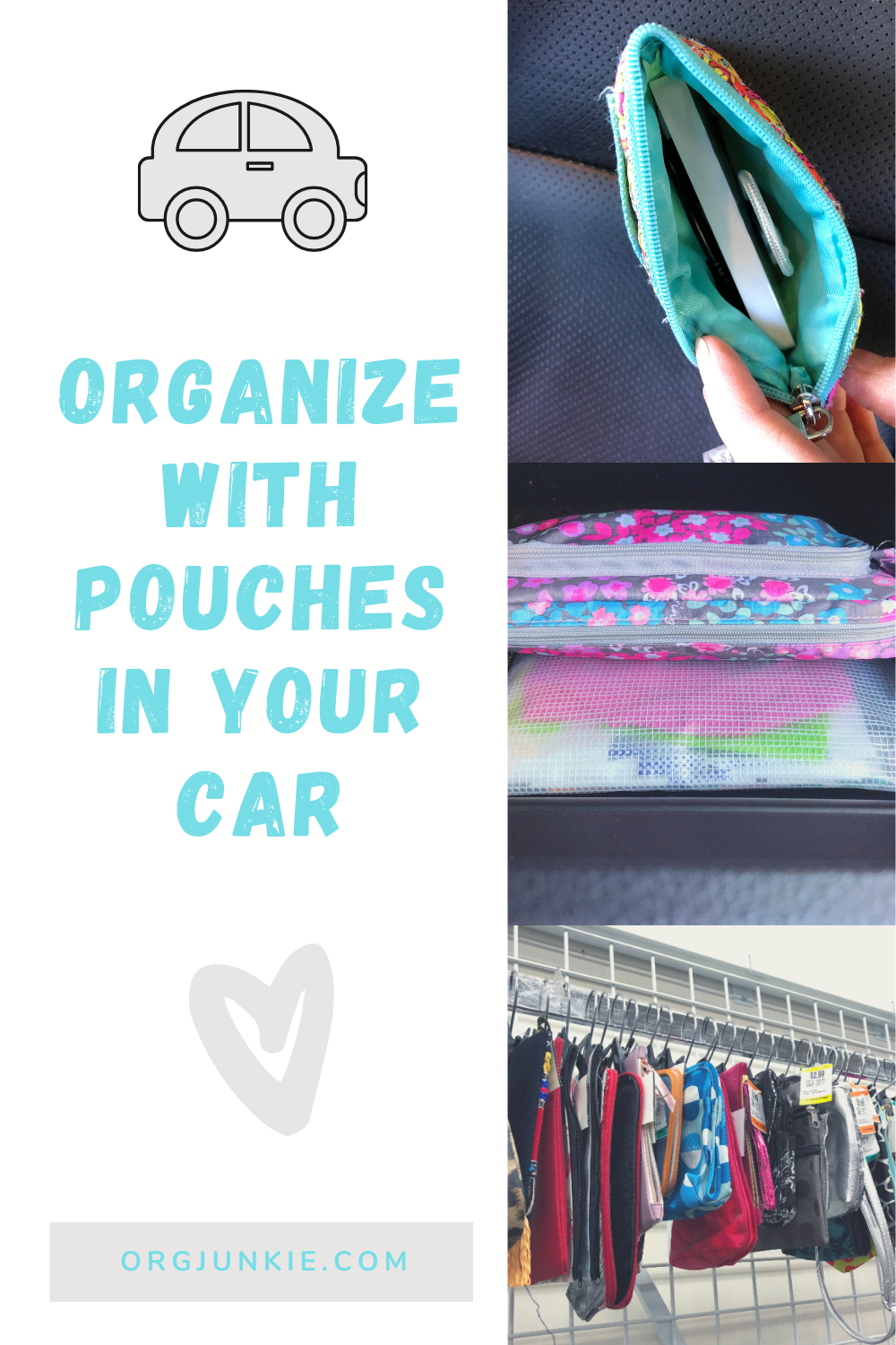 Simple & Inexpensive Car Organization ~ Organize with Pouches at I'm an Organizing Junkie blog