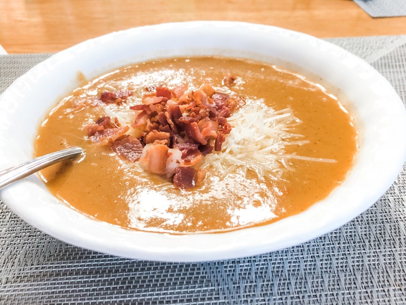 Creamy Bacon Roasted Butternut Squash Soup