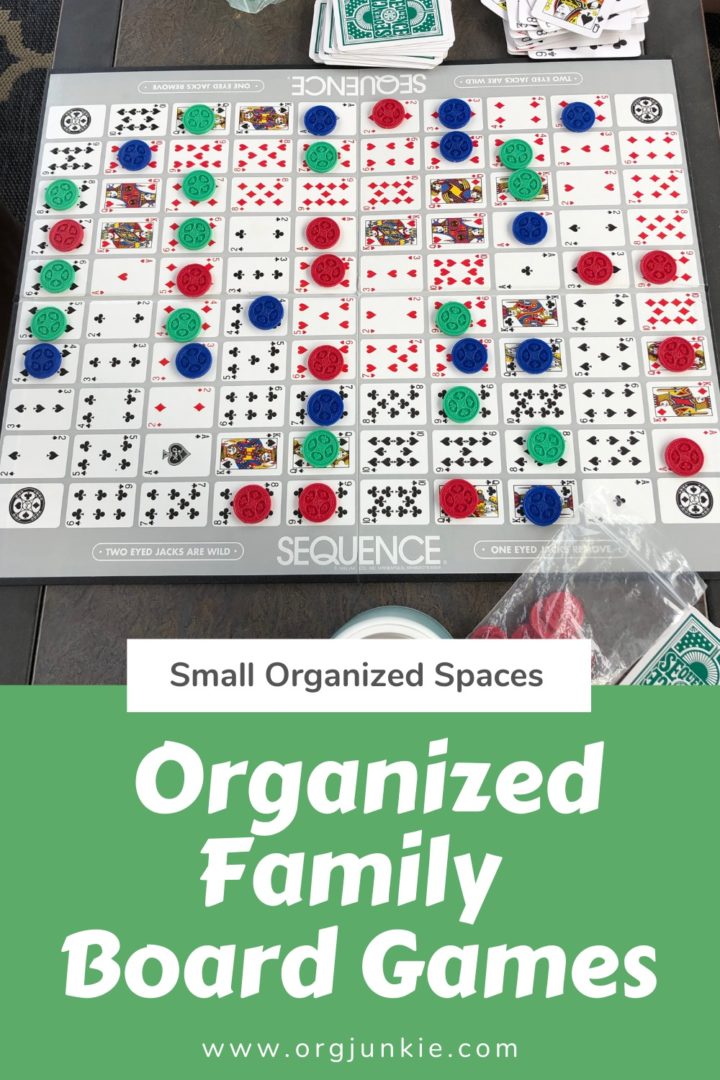Small Organized Spaces ~ Organized Family Board Games at I'm an Organizing Junkie blog
